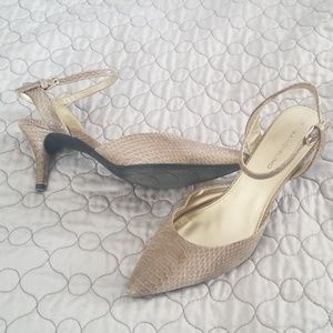 Bandolino 3" heels, faux snake skin pattern, 9.5